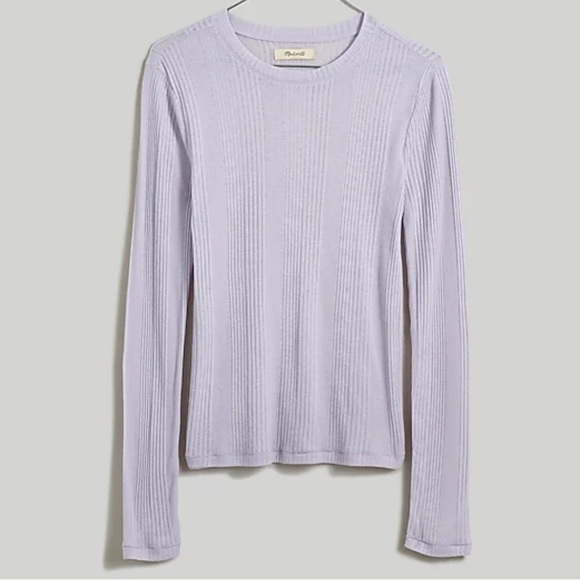 Madewell Variegated Ribbed Crewneck
Long-Sleeve Tee Dusty Lavender Size S New - Picture 1 of 11